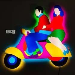 Marco Lodola - Coppia in Vespa