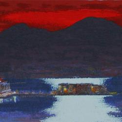 Natale Addamiano - Castel dell'Ovo al crepuscolo