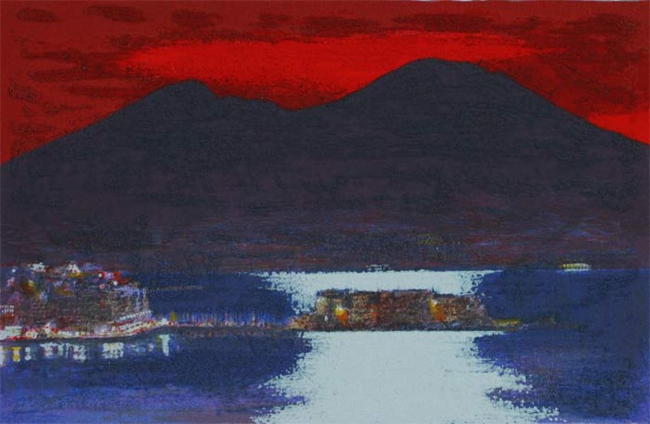Natale Addamiano - Castel dell'Ovo al crepuscolo