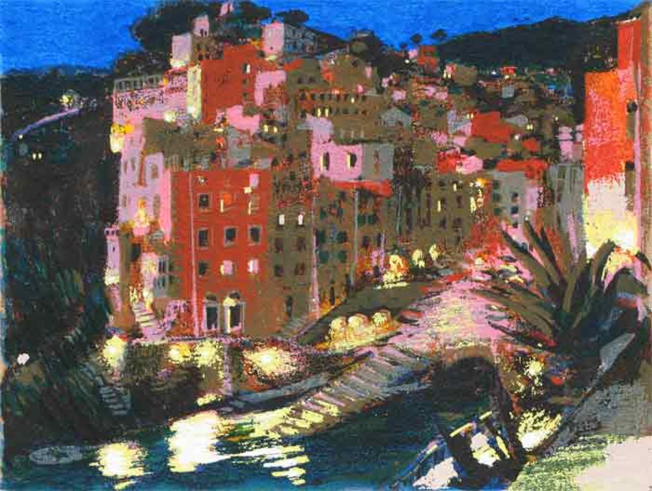 Natale Addamiano - Notturno e luci a Riomaggiore