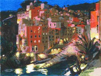 Natale Addamiano - Notturno e luci a Riomaggiore