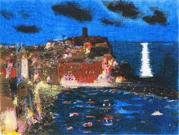 Natale Addamiano - Vernazza al chiaro di luna
